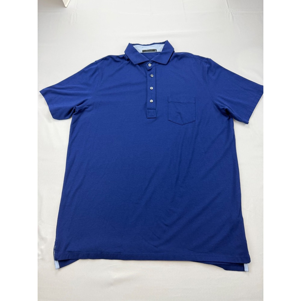 Greyson Polo Shirt Mens XL Blue Pima Cotton Modal Stretch Pocket Golf S/S